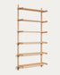 Scaffalatura modulare Sitra 6 mensole legno massiccio di rovere naturale 110 cm