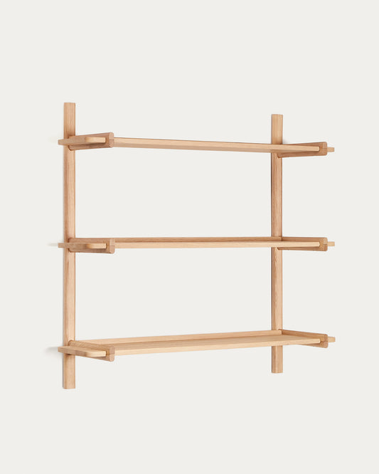 Scaffalatura modulare Sitra 3 mensole legno massiccio di rovere naturale 110 cm