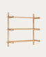 Scaffalatura modulare Sitra 3 mensole legno massiccio di rovere naturale 110 cm