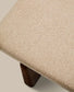 Chaise-longue Topaz in ciniglia beige e legno massello di frassino finitura noce 200 cm FSC 100%