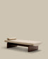 Chaise-longue Topaz in ciniglia beige e legno massello di frassino finitura noce 200 cm FSC 100%