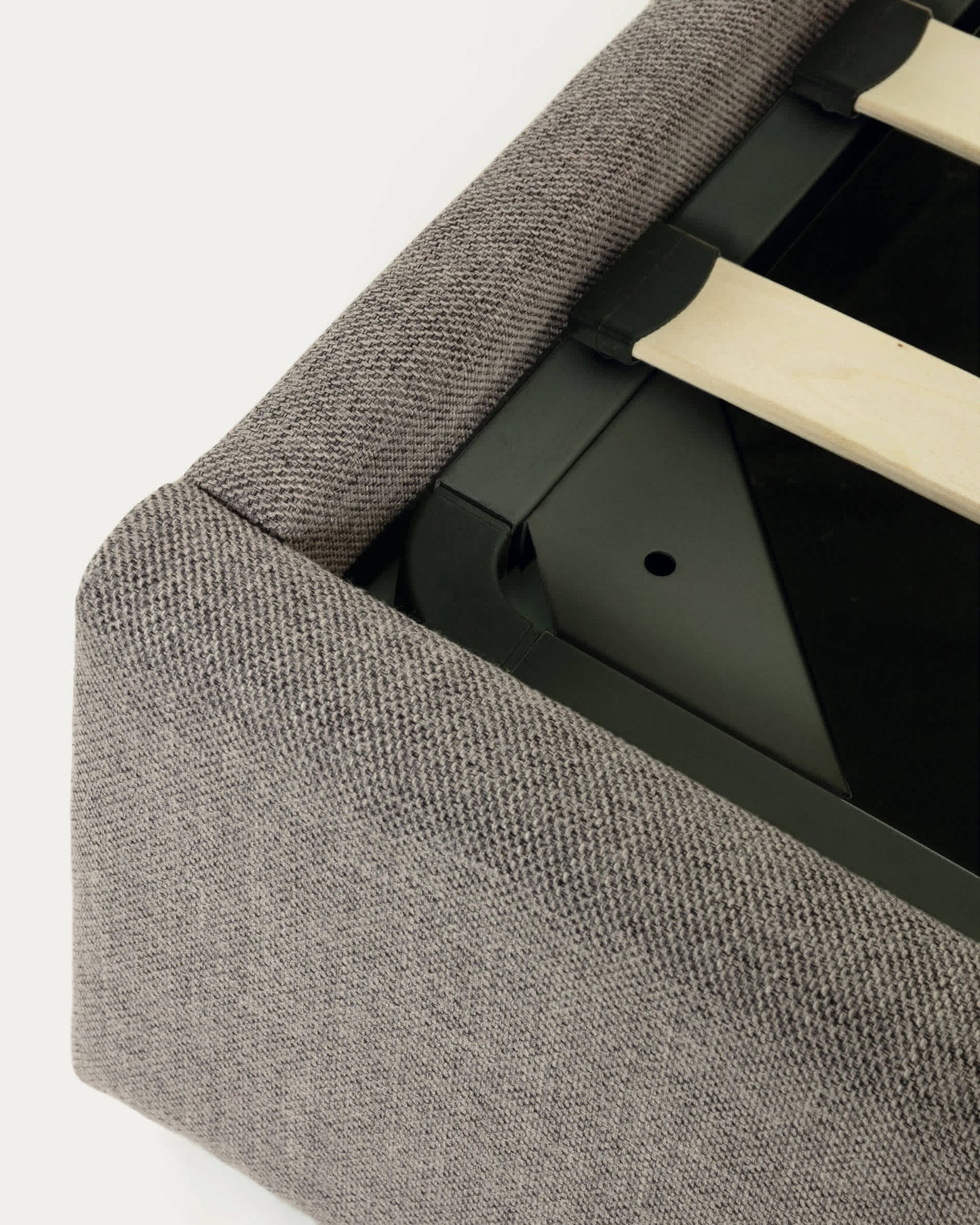 Letto con contenitore apribile Nahiri grigio per materasso 180 x 200 cm