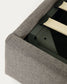 Letto con contenitore apribile Nahiri grigio per materasso 180 x 200 cm