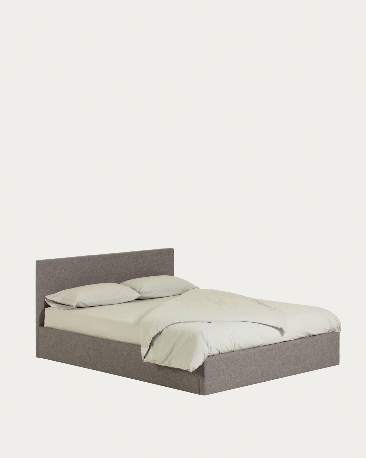 Letto con contenitore apribile Nahiri grigio per materasso 180 x 200 cm