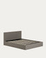 Letto con contenitore apribile Nahiri grigio per materasso 180 x 200 cm