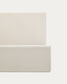 Letto con contenitore apribile Nahiri in ciniglia beige per materasso 180 x 200 cm
