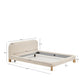 Letto sfoderabile Odina bouclé écru con gambe in frassino massiccio con finitura in tonalità naturale per materasso da 160 x 200 cm