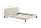 Letto sfoderabile Odina bouclé écru con gambe in frassino massiccio con finitura in noce per materasso da 160 x 200 cm