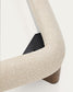 Letto sfoderabile Odina bouclé écru con gambe in frassino massiccio con finitura in noce per materasso da 160 x 200 cm