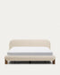 Letto sfoderabile Odina bouclé écru con gambe in frassino massiccio con finitura in noce FSC per materasso da 180 x 200 cm