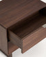 Comodino Norlen 2 cassetti in impiallacciato di noce 60 x 52 cm