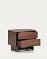 Comodino Norlen 2 cassetti in impiallacciato di noce 60 x 52 cm