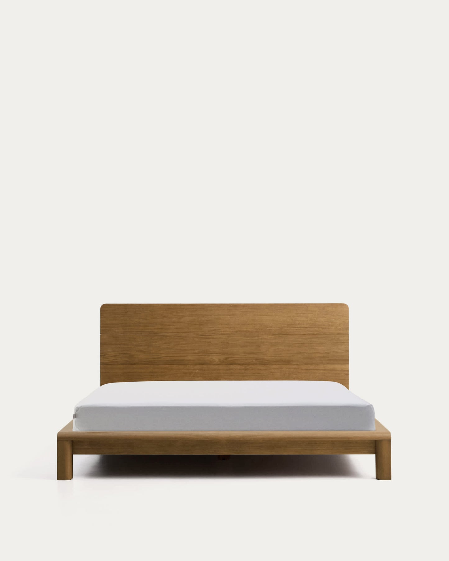 Letto Arelida in impiallacciato e legno massiccio di rovere con finitura marrone chiaro per materasso 160 x 200 cm FSC Mix Credit