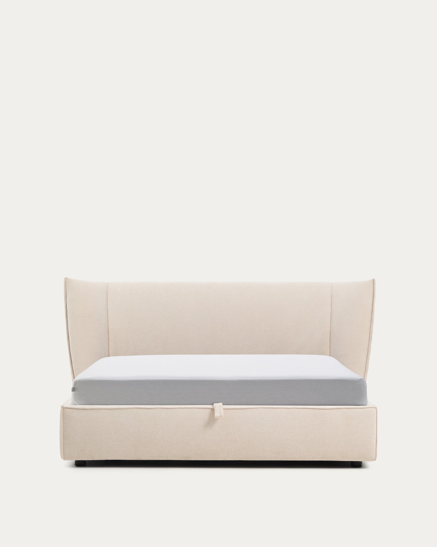 Letto sfoderabile Arvian in ciniglia beige con contenitore apribile per materasso 160 x 200 cm