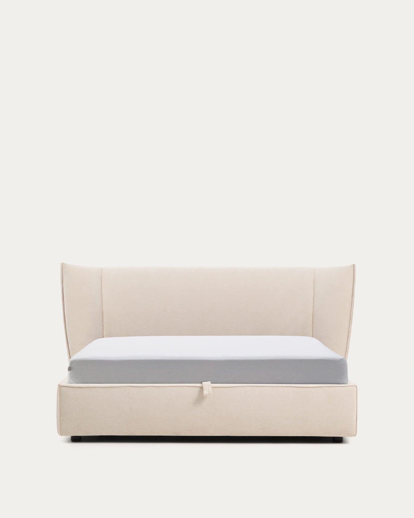 Letto sfoderabile Arvian in ciniglia beige con contenitore apribile per materasso 160 x 200 cm