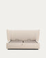 Letto sfoderabile Arvian in ciniglia beige con contenitore apribile per materasso 160 x 200 cm