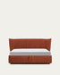 Letto sfoderabile Arvian in ciniglia terracotta con contenitore apribile per materasso 160 x 200 cm