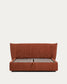 Letto sfoderabile Arvian in ciniglia terracotta con contenitore apribile per materasso 160 x 200 cm