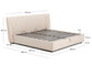 Letto sfoderabile Arvian in ciniglia beige con contenitore apribile per materasso 180 x 200 cm