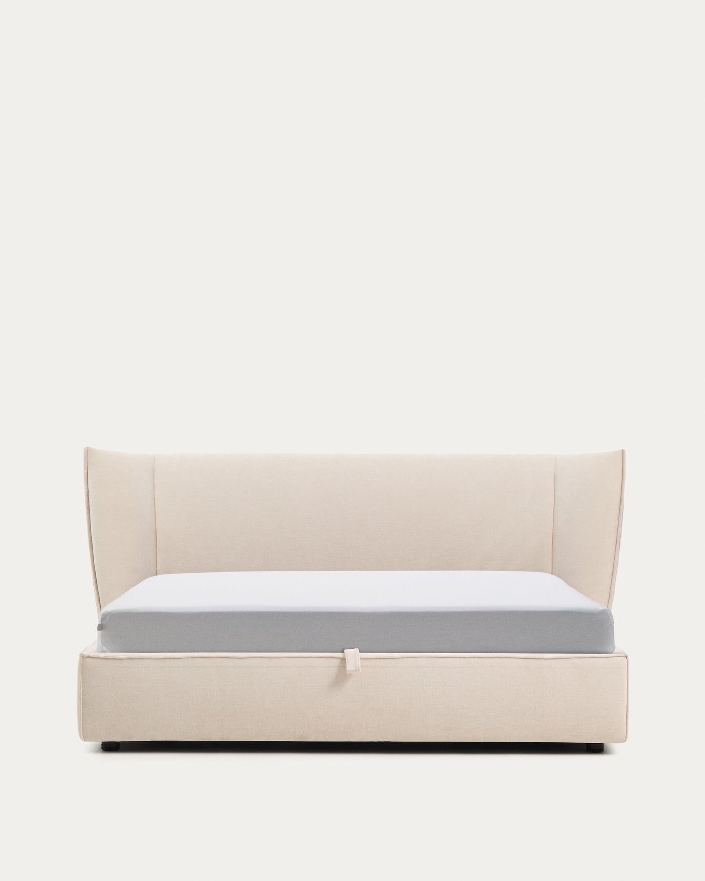 Letto sfoderabile Arvian in ciniglia beige con contenitore apribile per materasso 180 x 200 cm