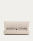 Letto sfoderabile Arvian in ciniglia beige con contenitore apribile per materasso 180 x 200 cm