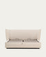 Letto sfoderabile Arvian in ciniglia beige con contenitore apribile per materasso 180 x 200 cm