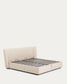 Letto sfoderabile Arvian in ciniglia beige con contenitore apribile per materasso 180 x 200 cm