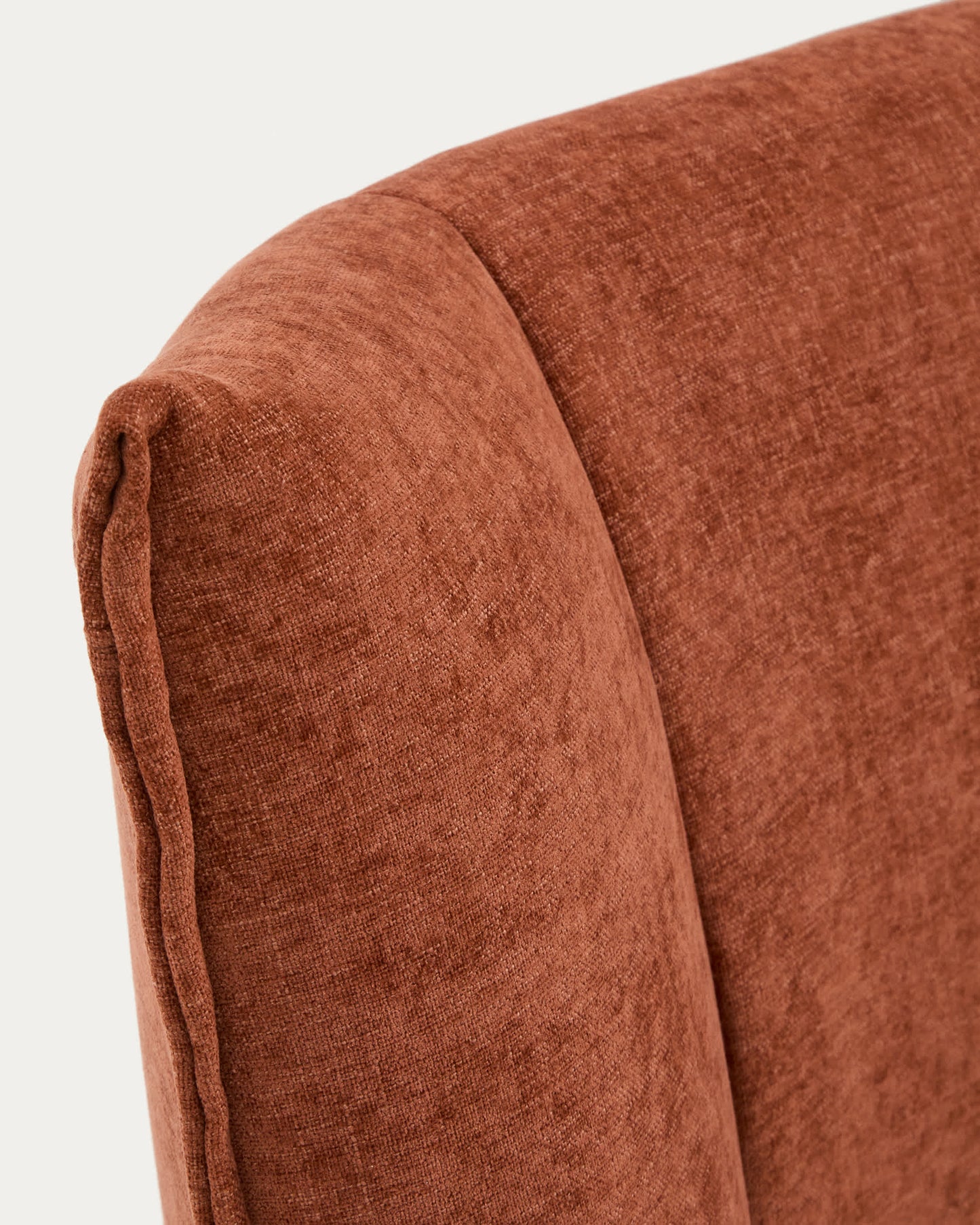 Letto sfoderabile Arvian in ciniglia terracotta con contenitore apribile per materasso 180 x 200 cm