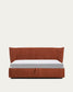 Letto sfoderabile Arvian in ciniglia terracotta con contenitore apribile per materasso 180 x 200 cm