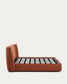 Letto sfoderabile Arvian in ciniglia terracotta con contenitore apribile per materasso 180 x 200 cm
