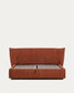 Letto sfoderabile Arvian in ciniglia terracotta con contenitore apribile per materasso 180 x 200 cm