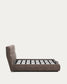 Letto sfoderabile Dafra in ciniglia marrone scuro con contenitore apribile per materasso 160 x 200 cm