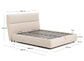 Letto sfoderabile Dafra in ciniglia beige con contenitore apribile per materasso 160 x 200 cm