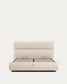 Letto sfoderabile Dafra in ciniglia beige con contenitore apribile per materasso 160 x 200 cm