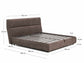 Letto sfoderabile Dafra in ciniglia marrone scuro con contenitore apribile per materasso 180 x 200 cm