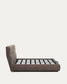 Letto sfoderabile Dafra in ciniglia marrone scuro con contenitore apribile per materasso 180 x 200 cm