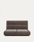 Letto sfoderabile Dafra in ciniglia marrone scuro con contenitore apribile per materasso 180 x 200 cm