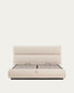 Letto sfoderabile Dafra in ciniglia beige con contenitore apribile per materasso 180 x 200 cm