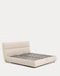 Letto sfoderabile Dafra in ciniglia beige con contenitore apribile per materasso 180 x 200 cm