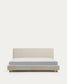 Letto Selven in ciniglia beige per materasso da 180 x 200 cm