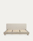 Letto Selven in ciniglia beige per materasso da 180 x 200 cm