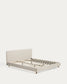 Letto Selven in ciniglia beige per materasso da 180 x 200 cm