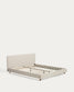 Letto Selven in ciniglia beige per materasso da 180 x 200 cm