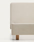 Letto Selven in ciniglia beige per materasso da 90 x 200 cm