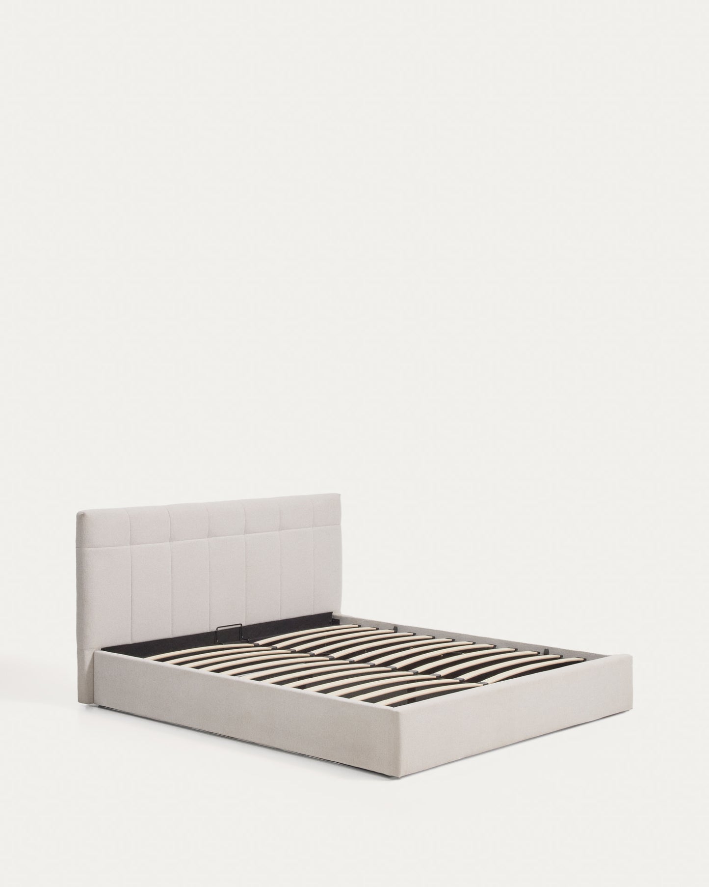 Letto contenitore sollevabile Darnela in ciniglia écru