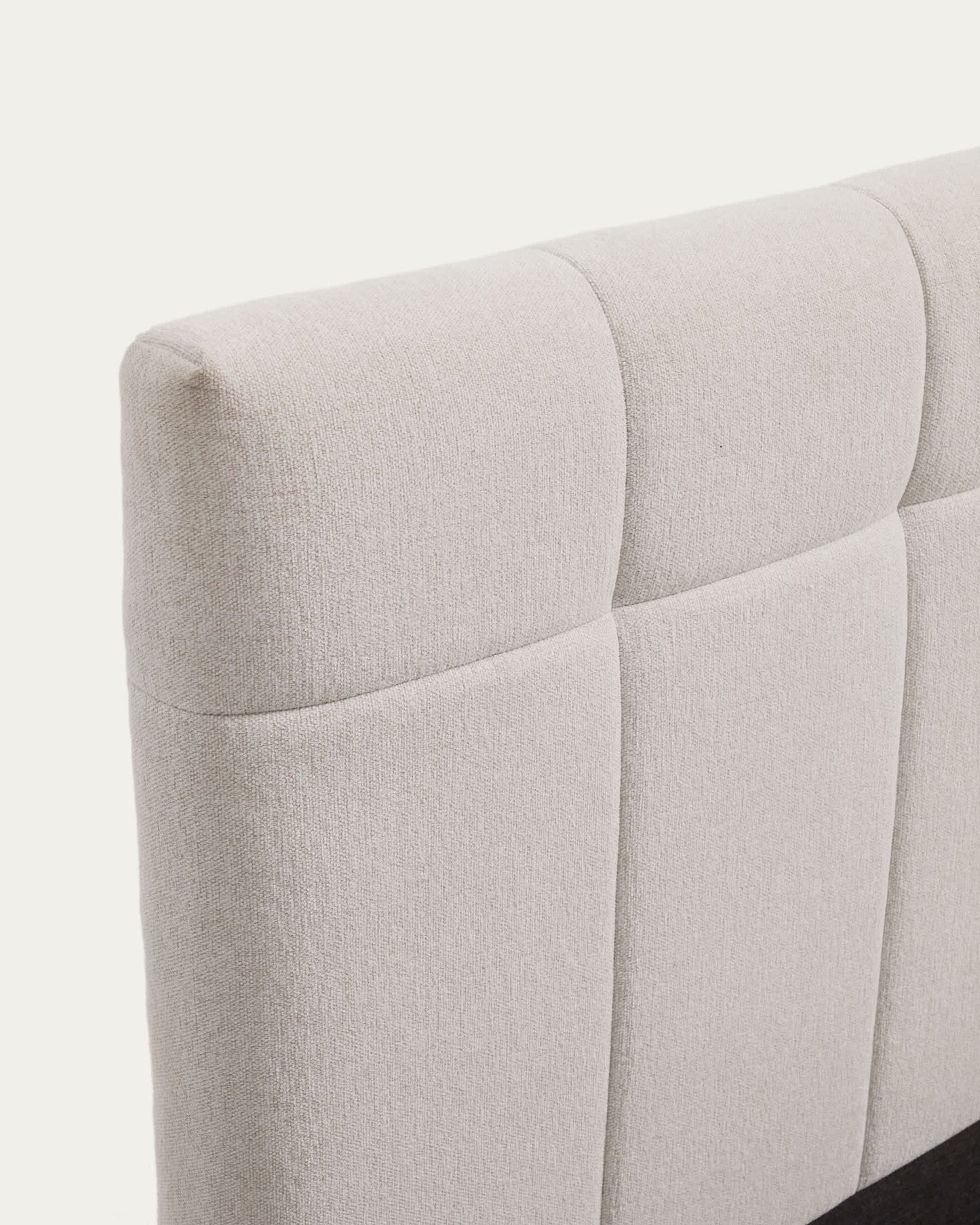 Letto contenitore sollevabile Darnela in ciniglia écru per materasso da 180 x 200 cm