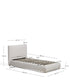 Letto Elerio in ciniglia écru per materasso da 90 x 200 cm