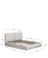 Letto Elerio in ciniglia écru per materasso da 150 x 200 cm