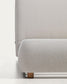 Letto Elerio in ciniglia écru per materasso da 150 x 200 cm