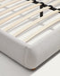 Letto Elerio in ciniglia écru per materasso da 150 x 200 cm